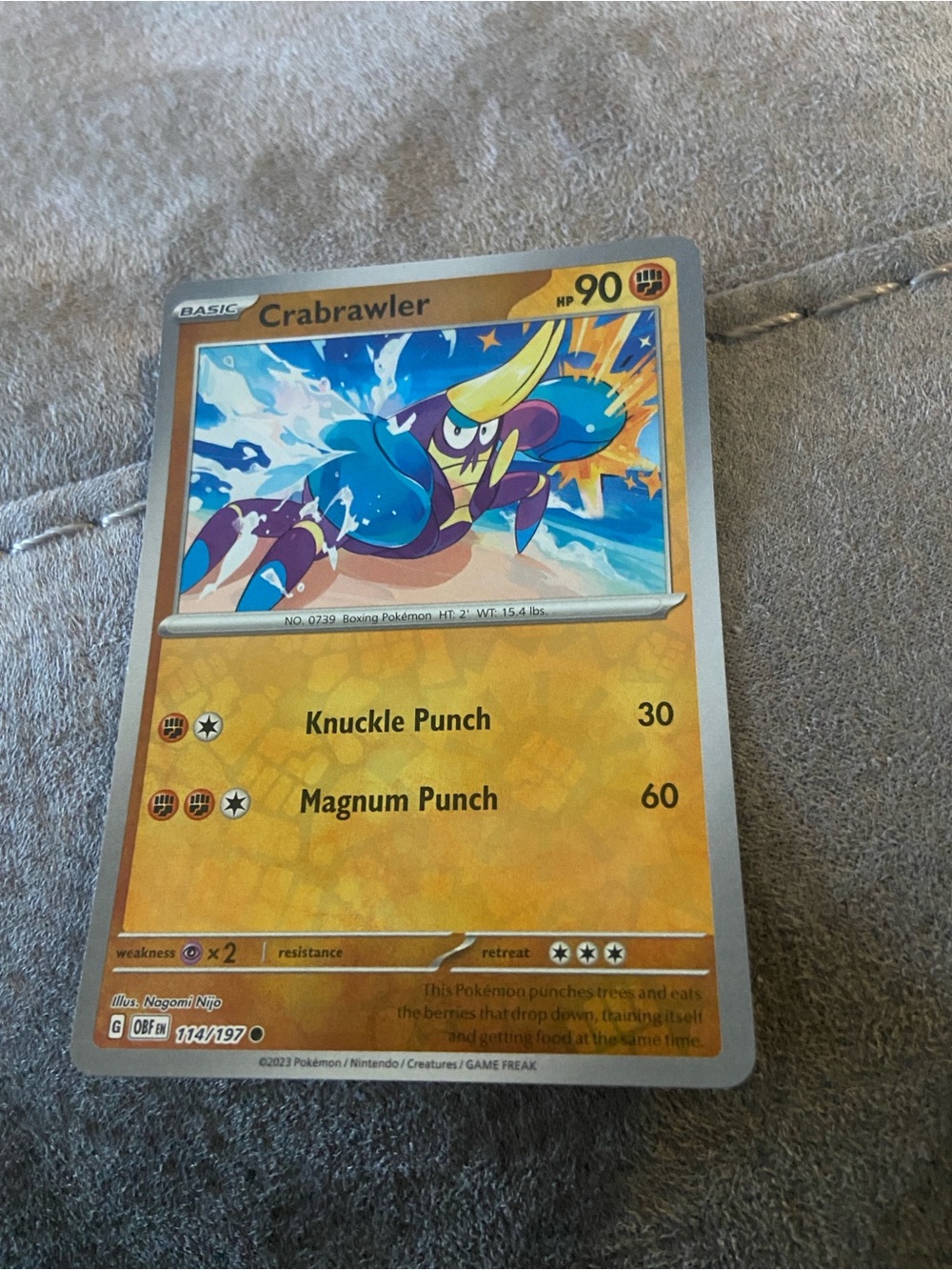 Crabrawler (Card Number 114/197) Obsidian Flames Rev holo
